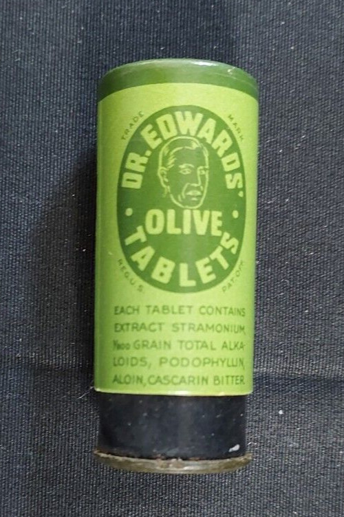 Old Empty Cardboard Medicine Container Dr Edwards Olive Tablets Columbus OH
