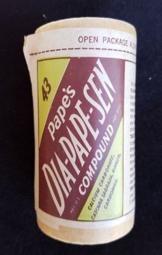 Old Ad Medicine Container Pape’s Dia-Pape-Sen Compound Sterling Drug Monticello