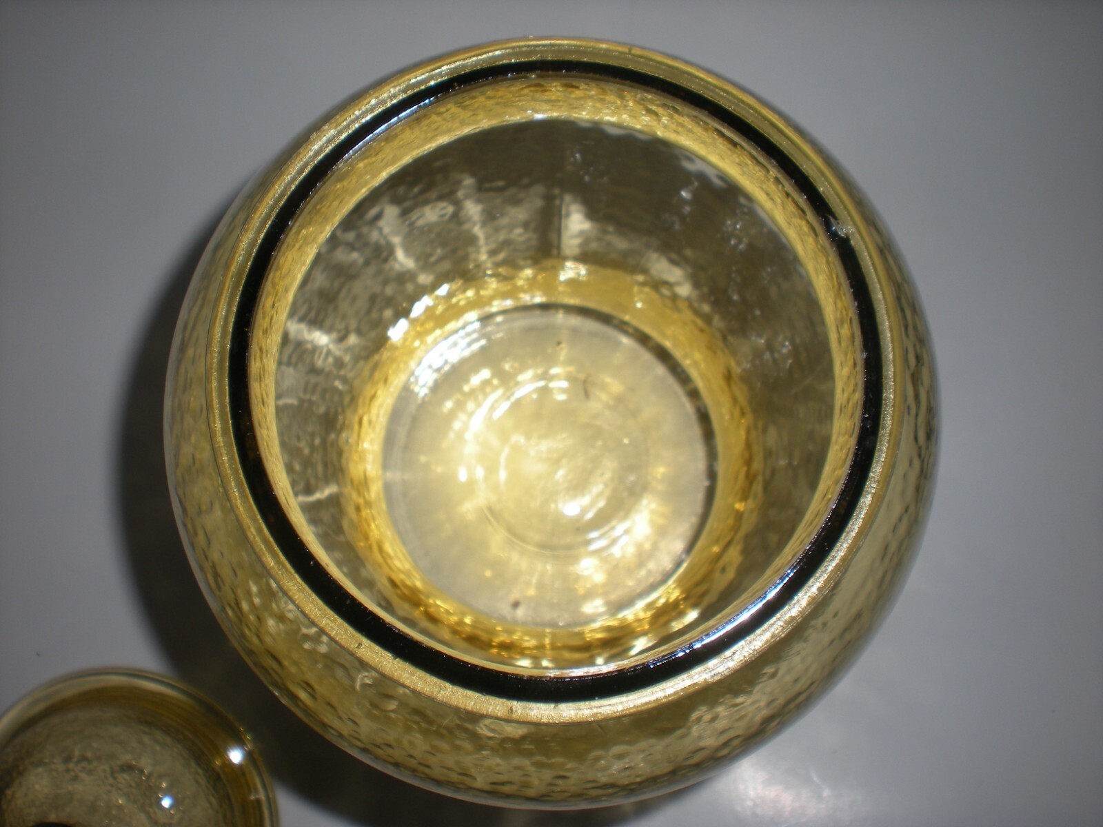 Vintage Apothecary Jar Amber Yellow Urn Ginger Glass Canister 11.5″