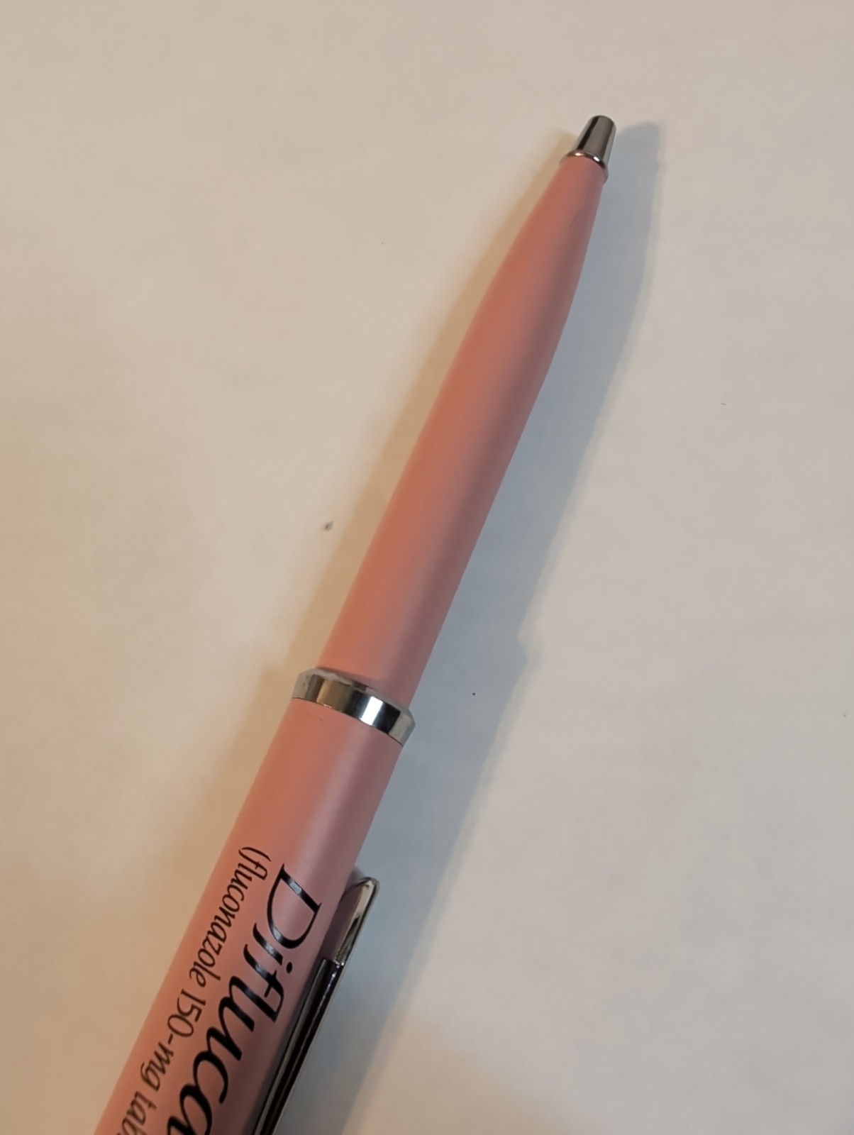 Pink Clip Diflucan Metal PEN Drug Rep Pharmaceutical Promo Medical Advertising