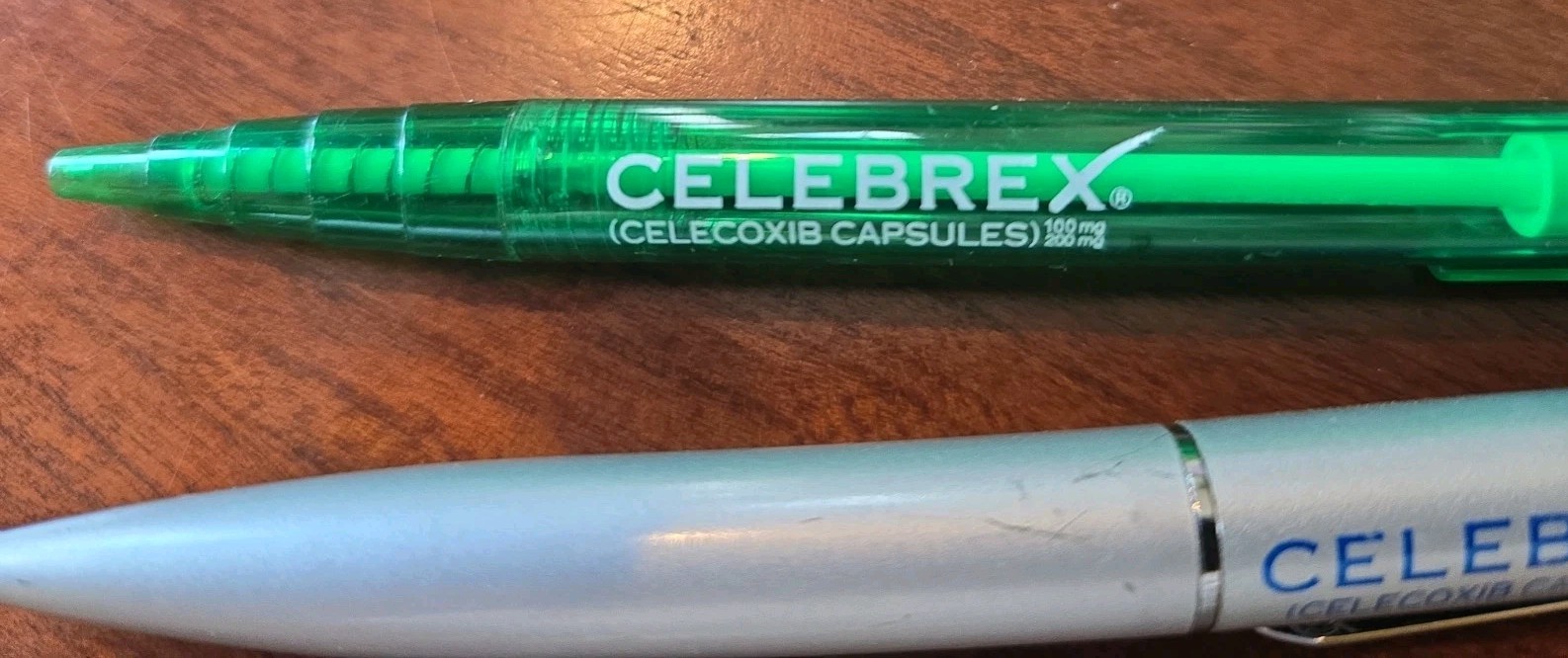 Celebrex Bextra Pens x2 Pharmaceutical Rep Promo Metal Plastic Medical