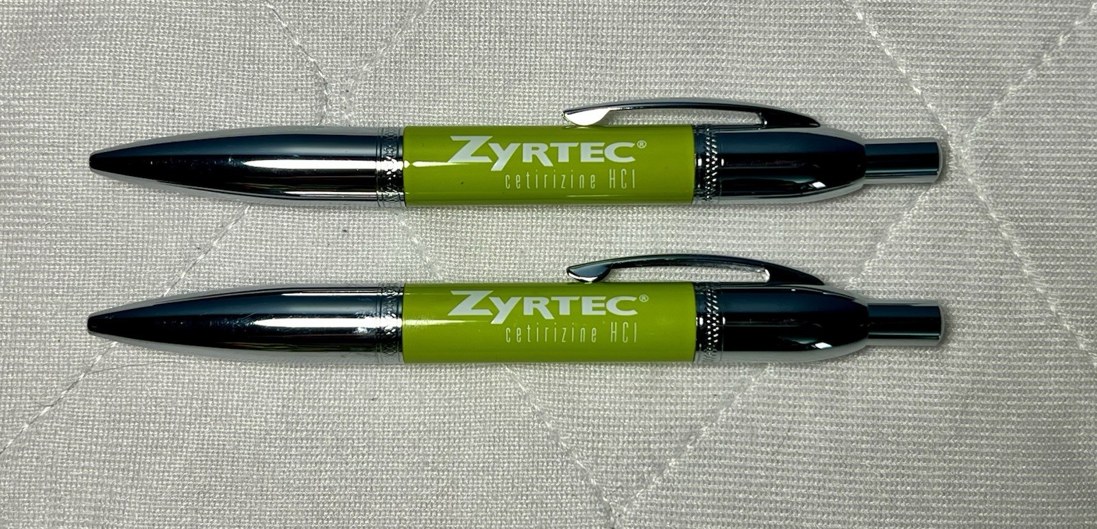Zyrtec Metal Pens Pharmaceutical Heavy Ball Point Click NEW Tested Works RARE