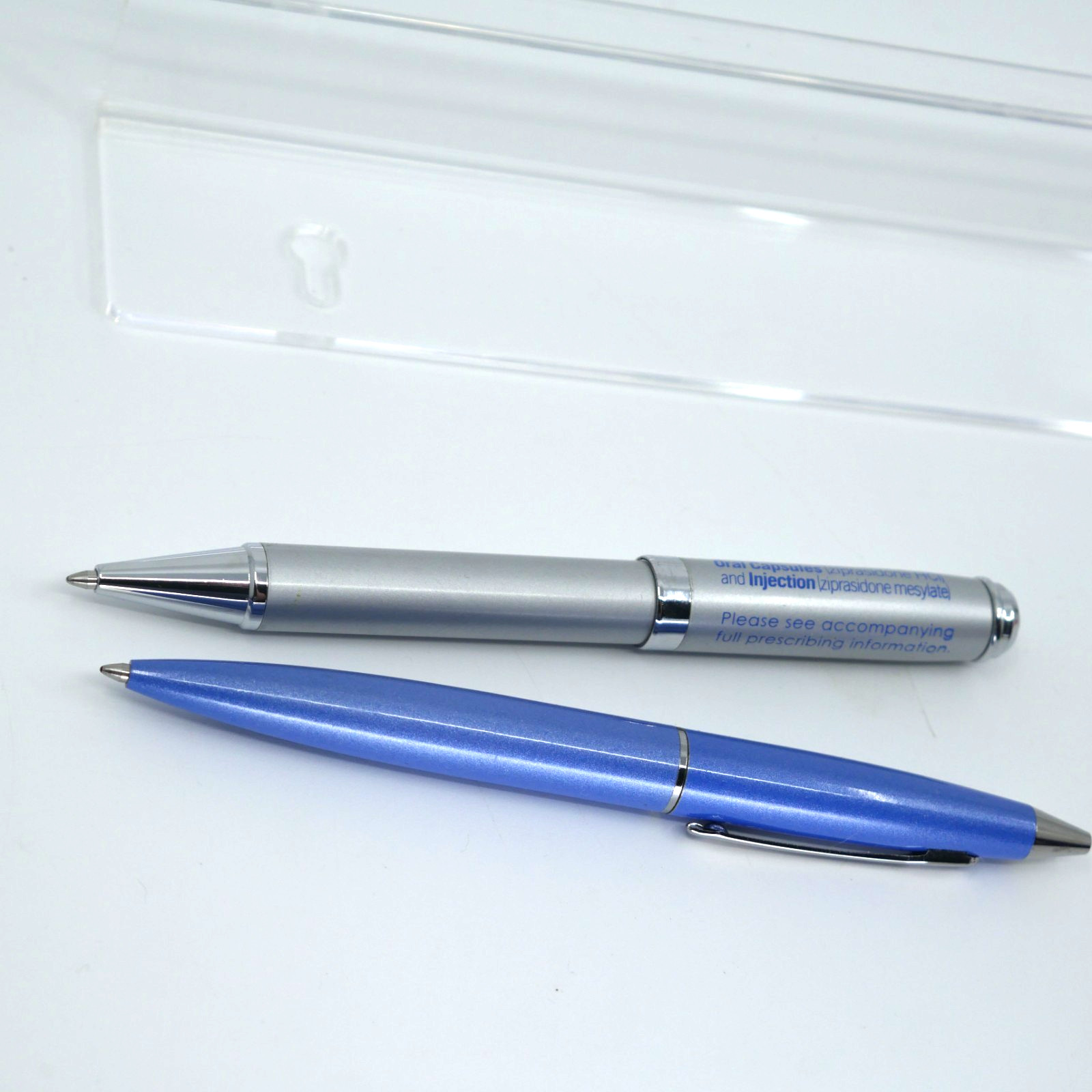 Pfizer Geodon Lot 2 Metal Twist PENS Drug Rep Pharmaceutical Promo Advertising