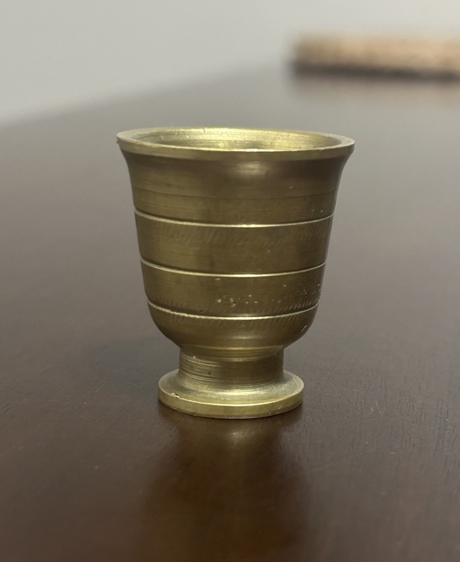 Antique Brass Mortar Pestle Small Apothecary Tools Solid Brass Vintage 1.3’ Inch