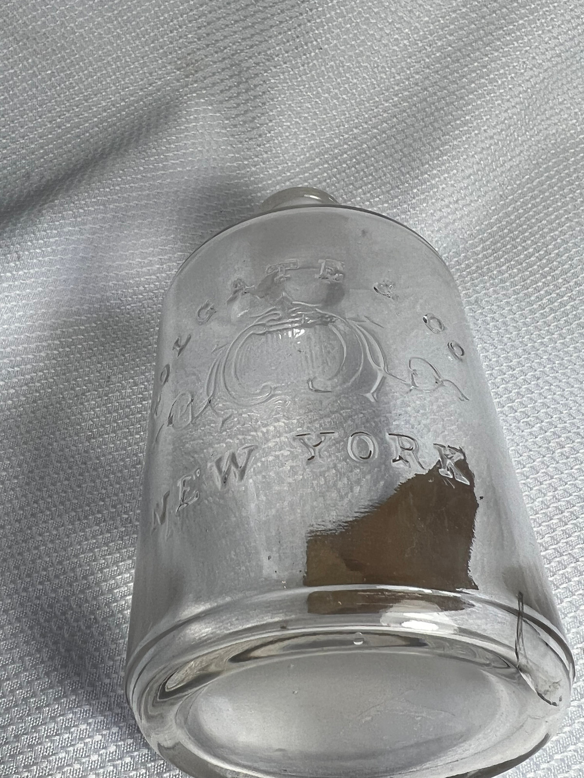 Vtg Colgate & Co Glass Bottle New York Alcohol Layng & Morse Phamacists Mass.