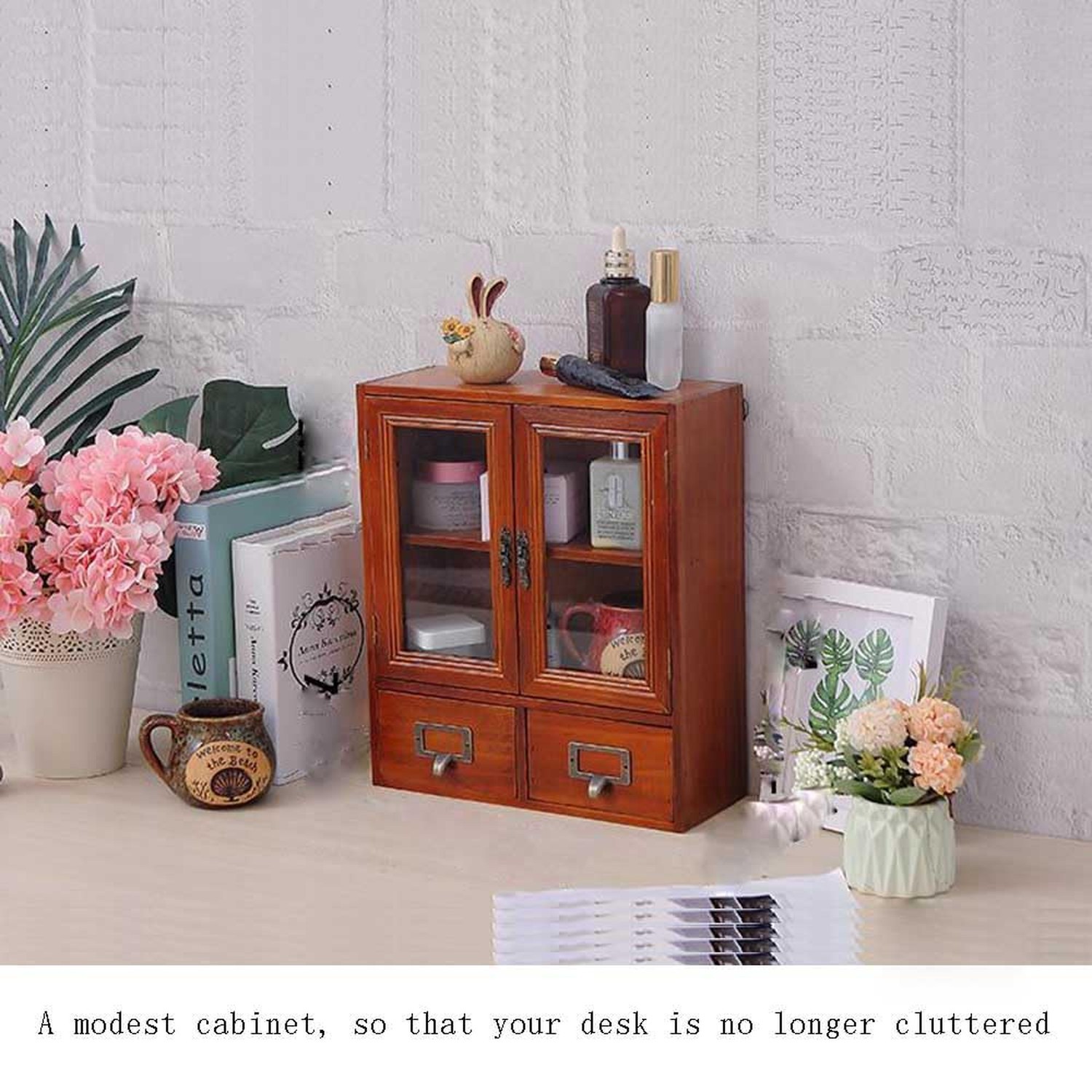 Rustic Apothecary Cabinet – 12″ L x 4.7″ W x 14″ H Vintage Pine Countertop Ca…