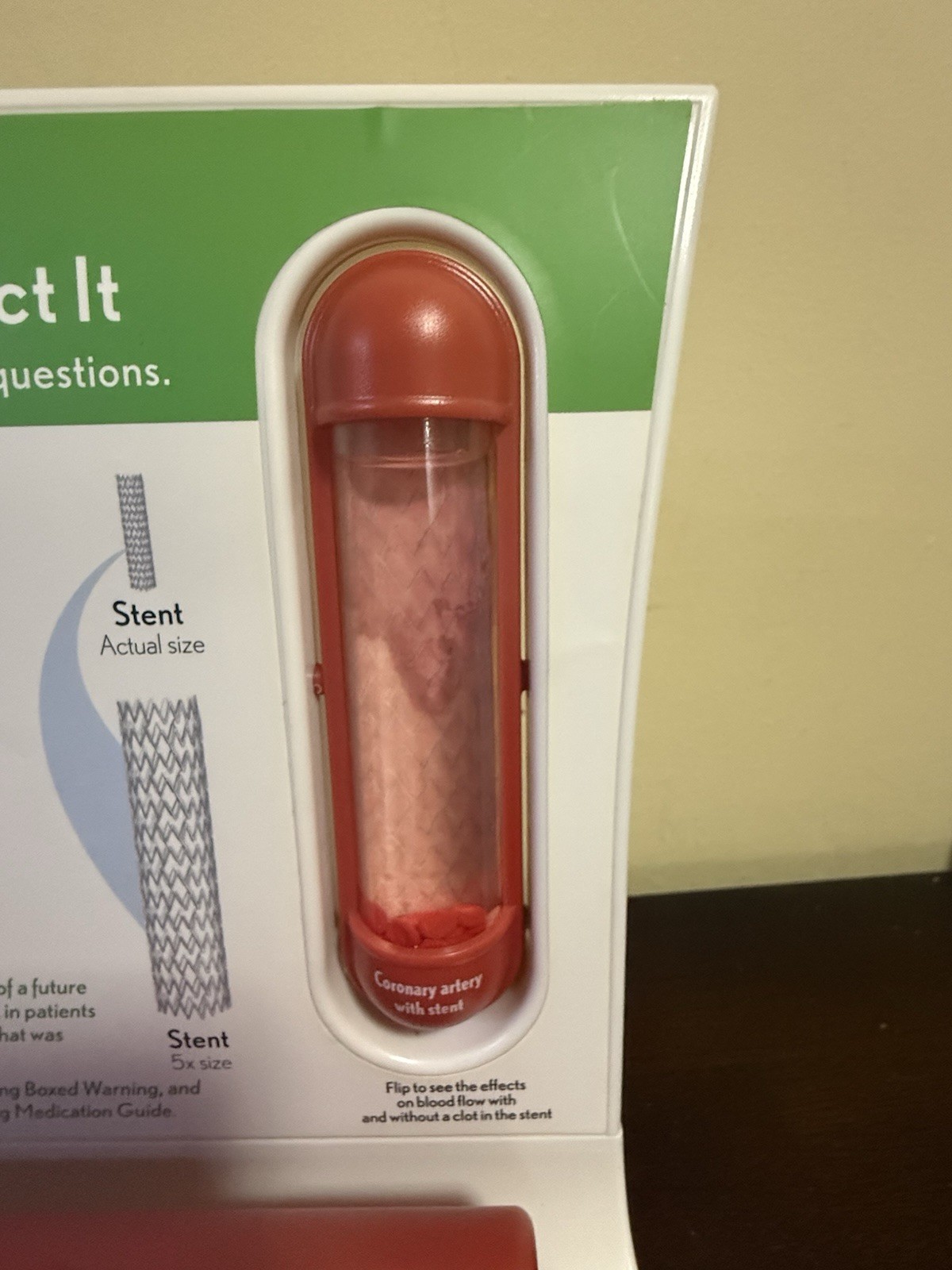Vintage Effient Prasugrel Medical Display Stent Model Promo Rare