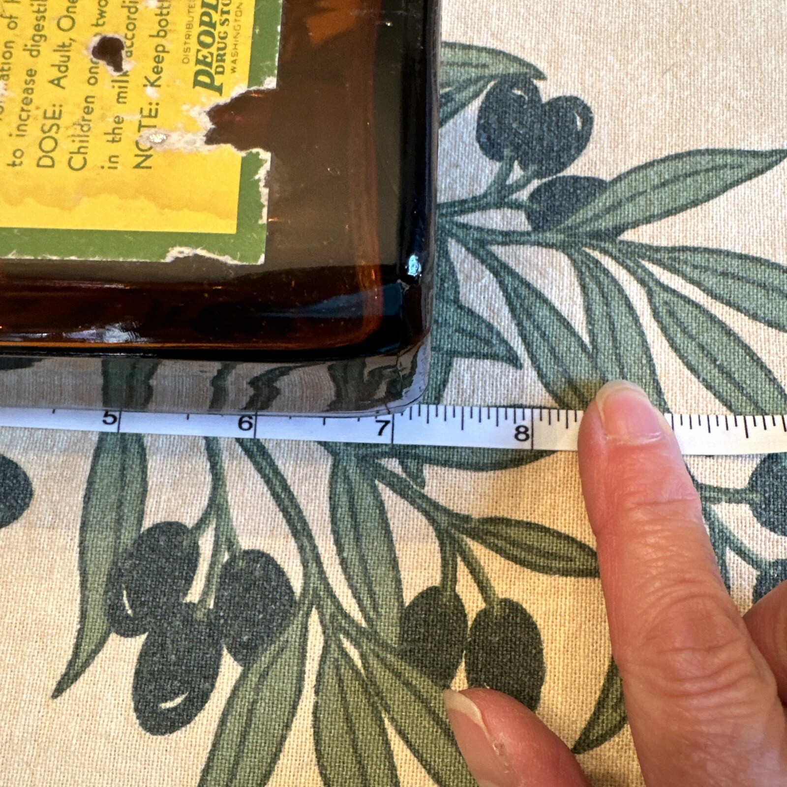 Vintage People’s Drug Store Wash DC Lime Water Beveled Brown Glass Bottle