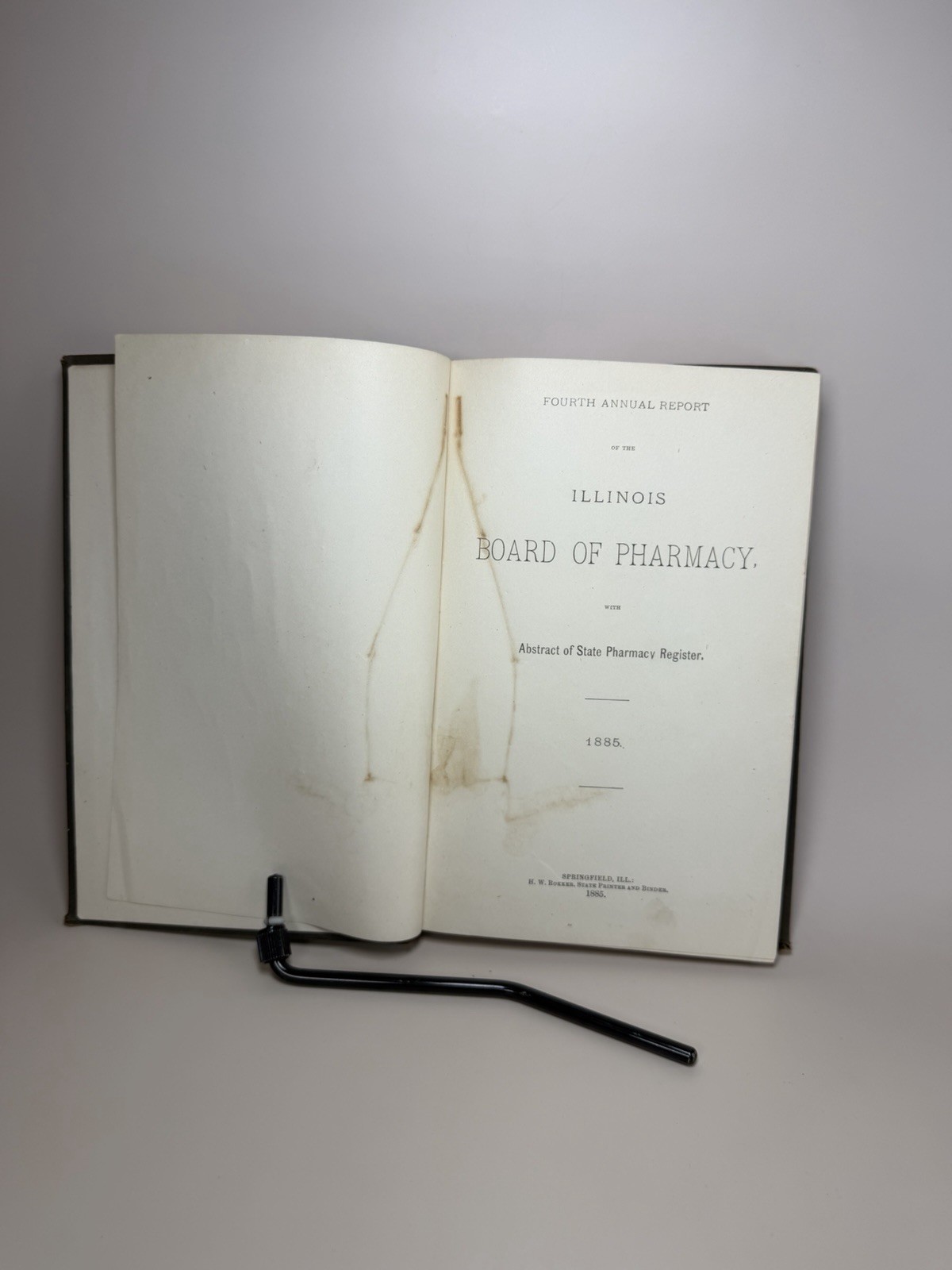 1885 Illinois Board of Pharmacy Annual Report Antique Medical Re