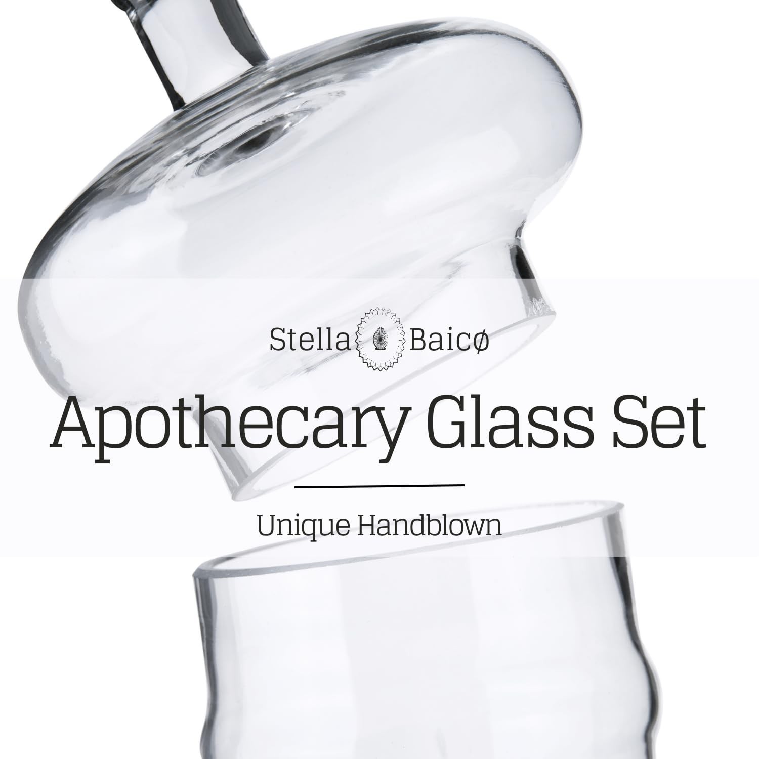 3-Pack Glass Apothecary Jars with Lids – Decorative Candy Storage Containe