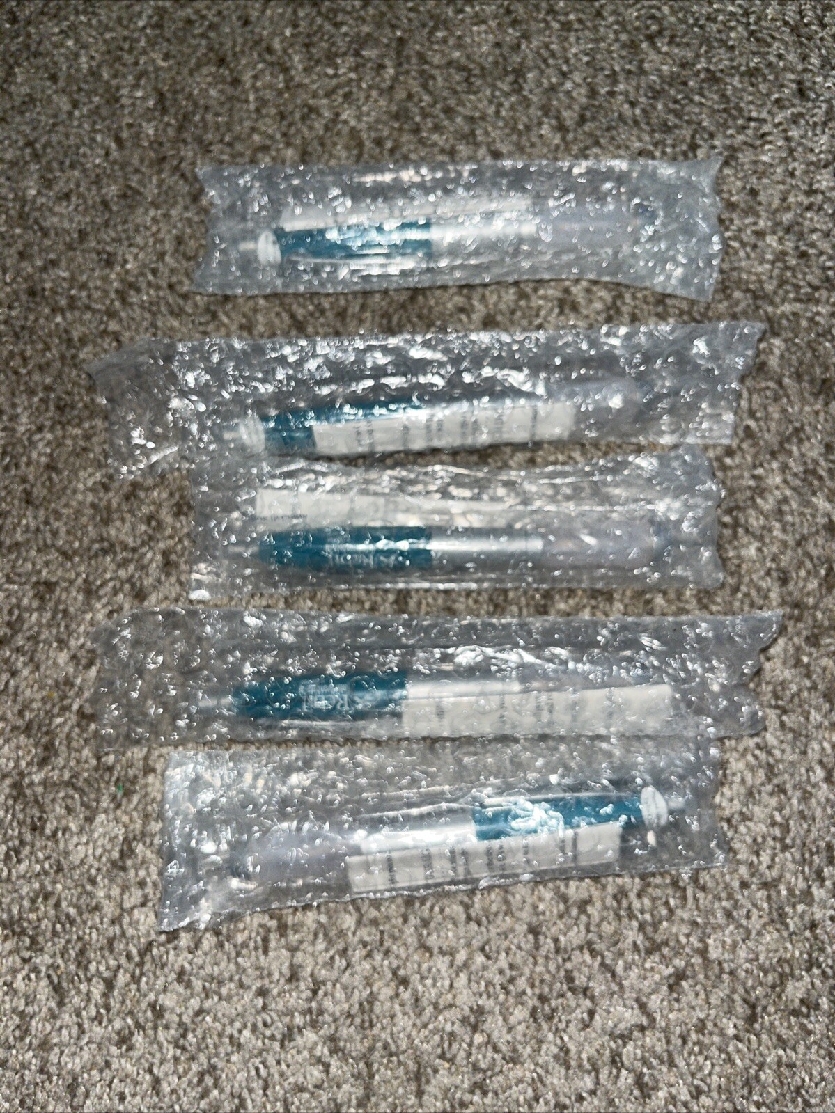 Lot Of 5 Pharmaceutical Drug Rep Rebif Green And Silver Metal Pen Lights Up