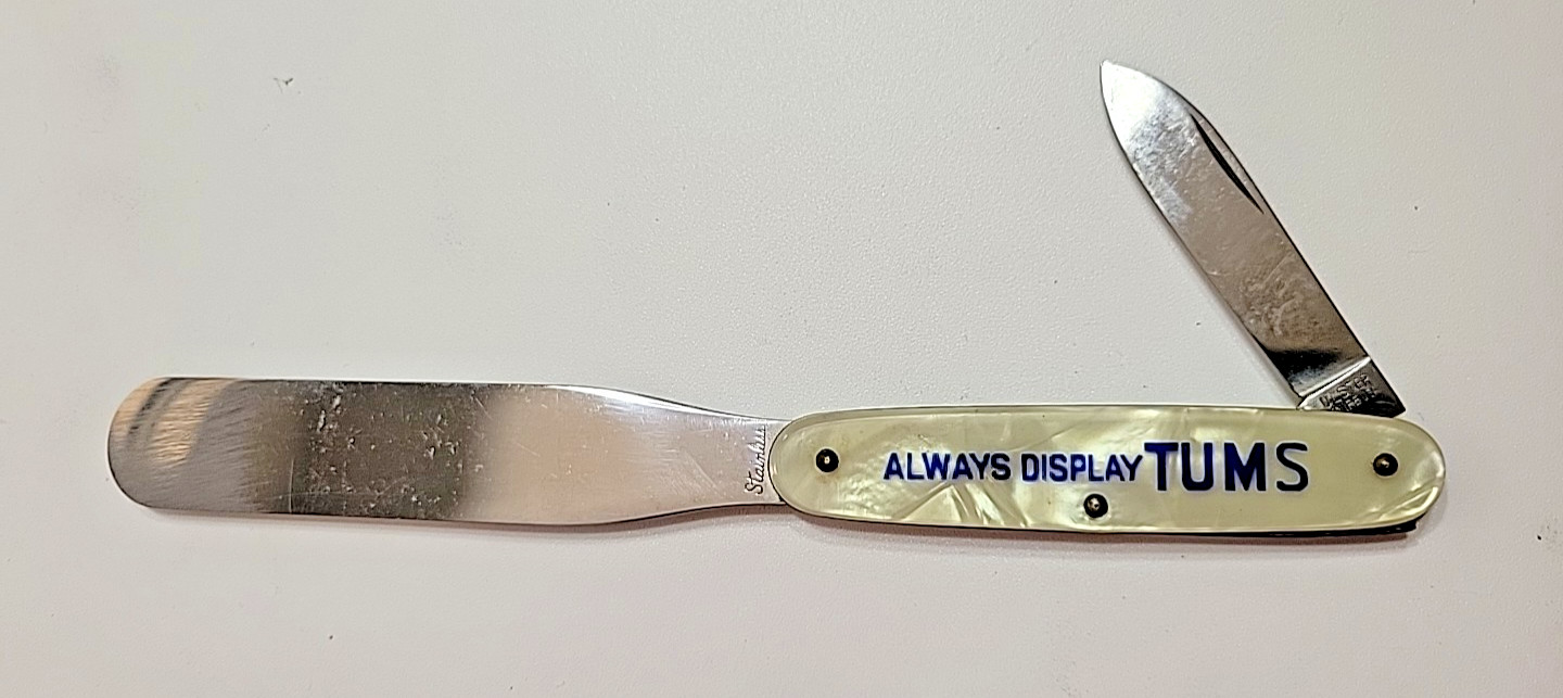Tums “Rare” Advertising , Pharmacy spatula, Knife and Pill Counter
