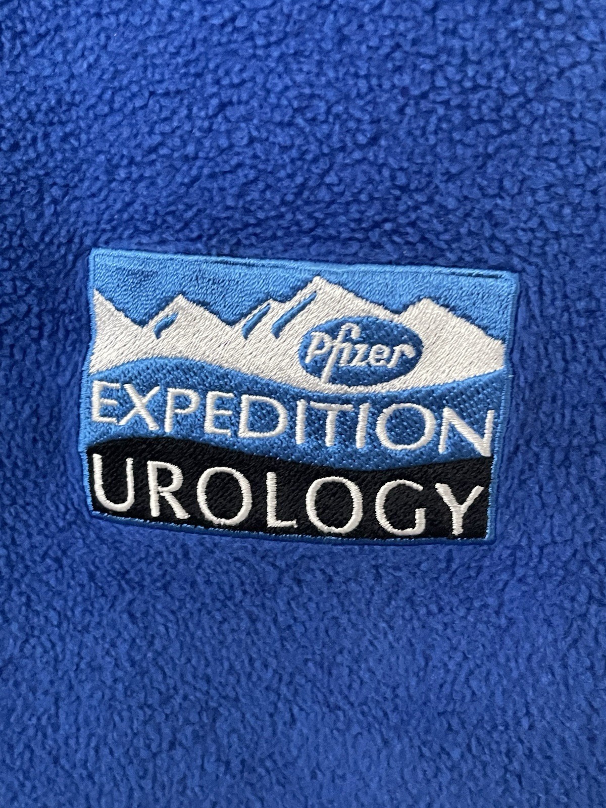 VTG Pfizer Pharmaceutical Blue Fleece Throw Blanket Expedition Urology 5’x4’
