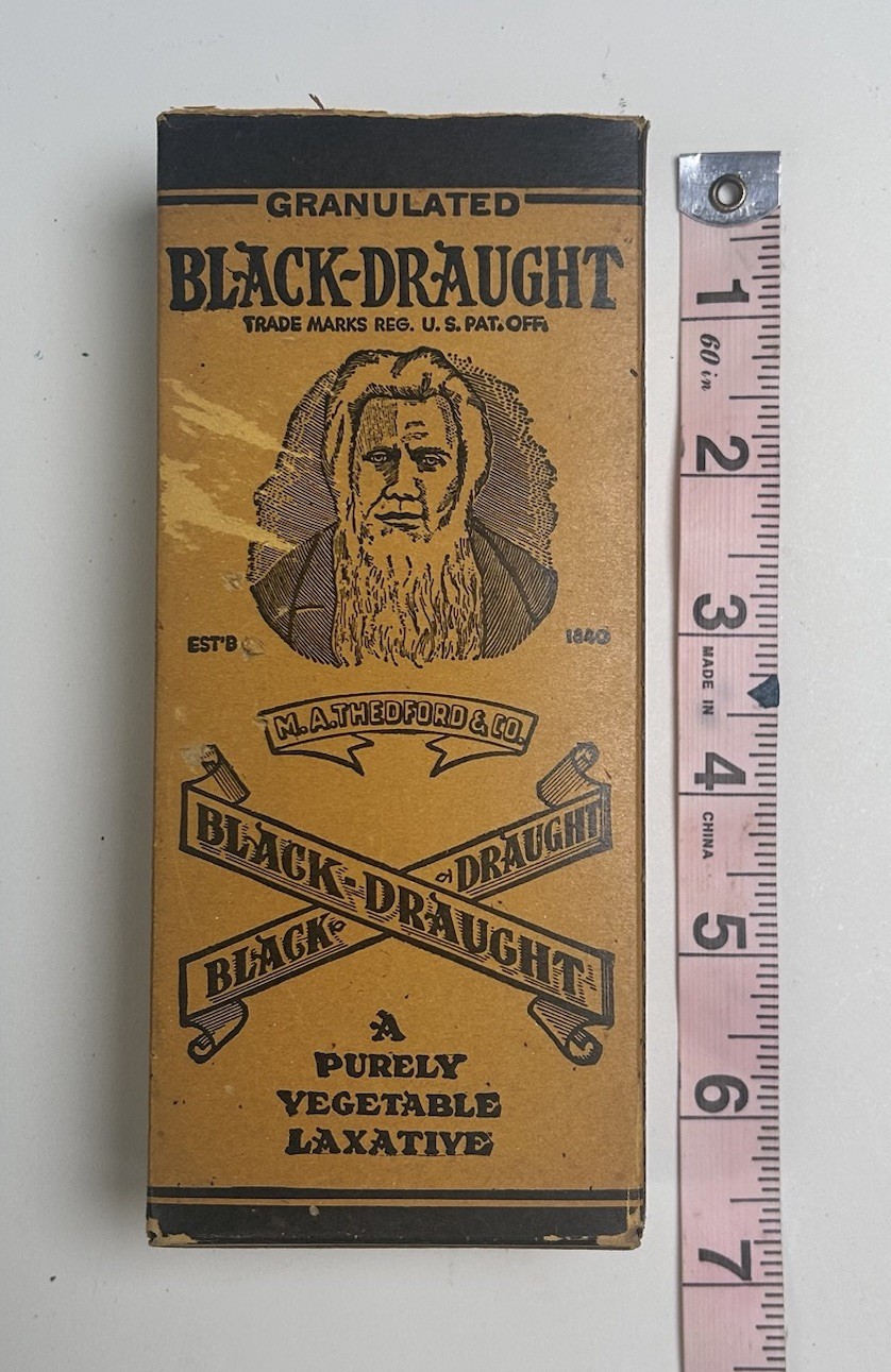 Vintage Black Draught Laxative Medicine New In Box 4 Inside Box