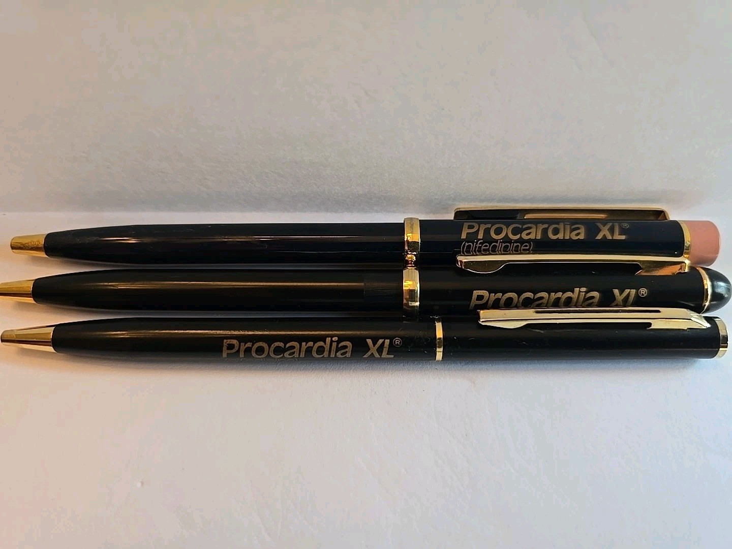 PROCARDIA XL Collectible Metal Pens x 3 Pharmaceutical Drug Rep