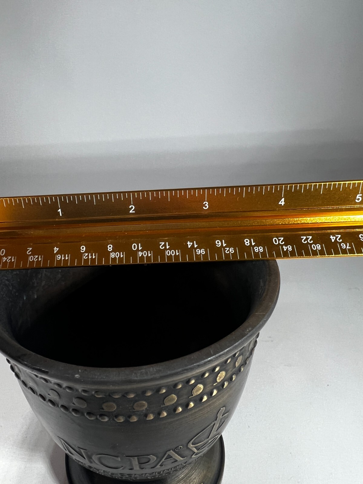 Mortar Vintage Bronze Brass Metal Pharmacopoeia no pestle 4″ Height