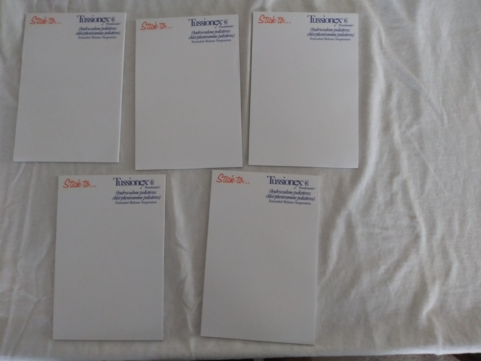 Tussionex Pharmaceutical Repr Notepad Set of 5