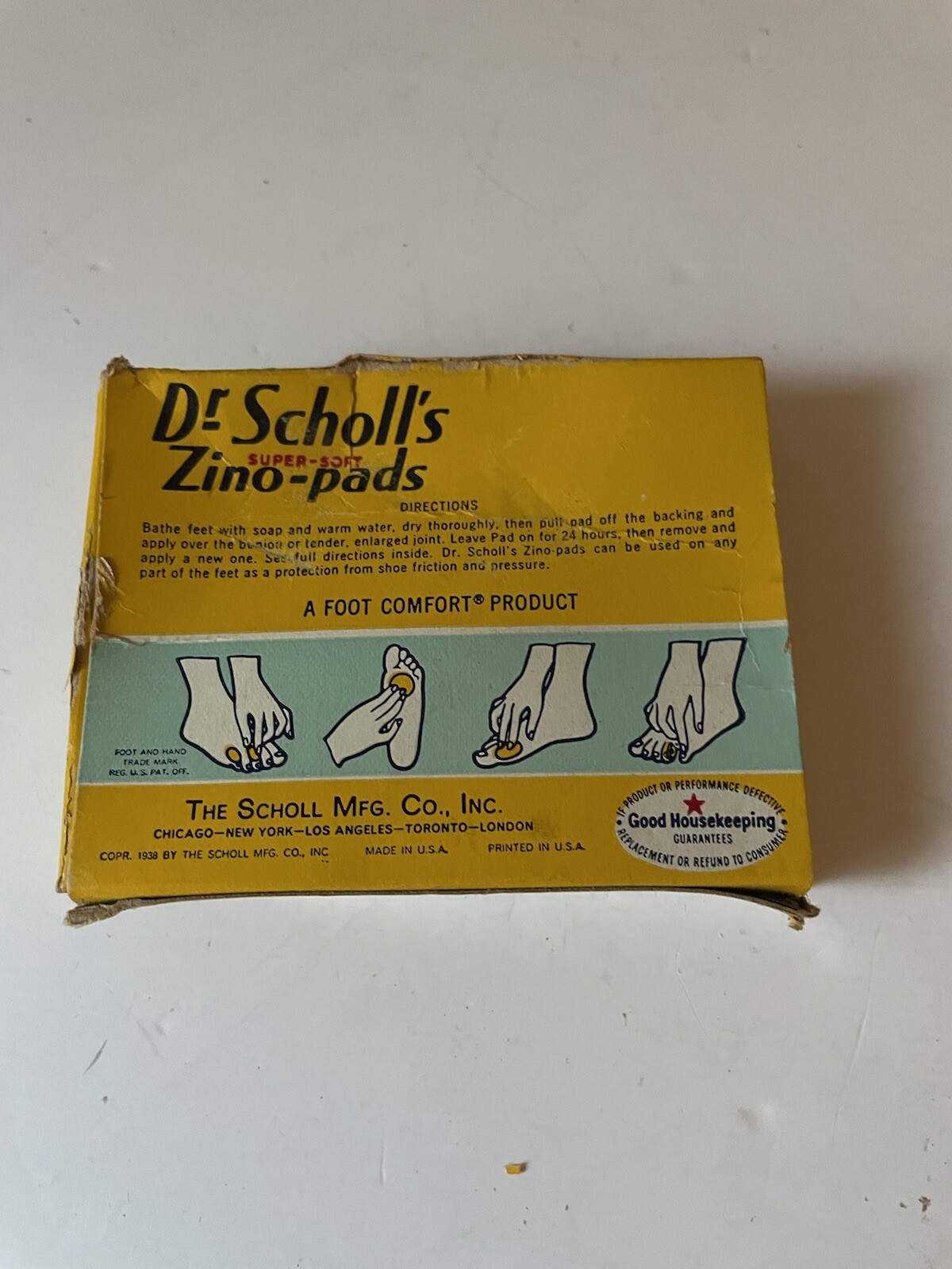 Vintage 1970s Dr Scholl’s Zino-Pads Bunions No. K22 Good Housekeeping USA