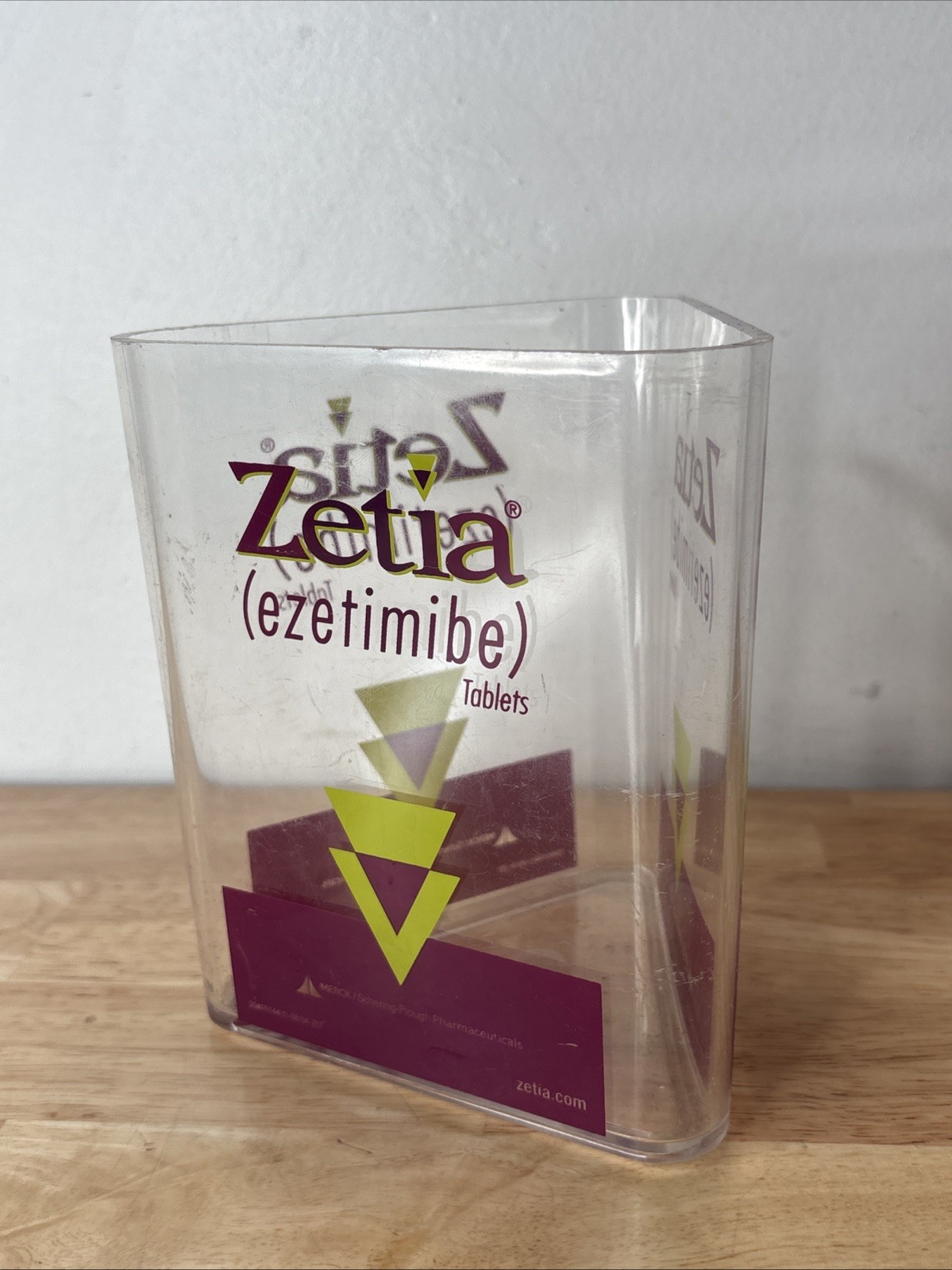 DRUG REP RARE CLEAR ZETIA PLASTIC/ACRYLIC CANISTER