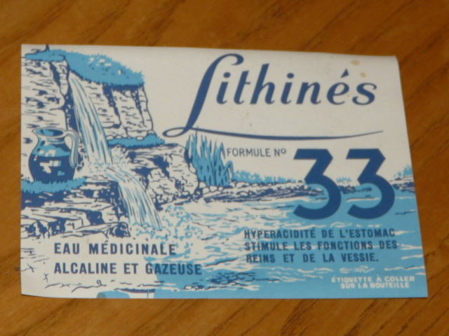 Vintage LITHINES Groc Formule No. 33 – Vintage Medicinal Water Bag Empty Box