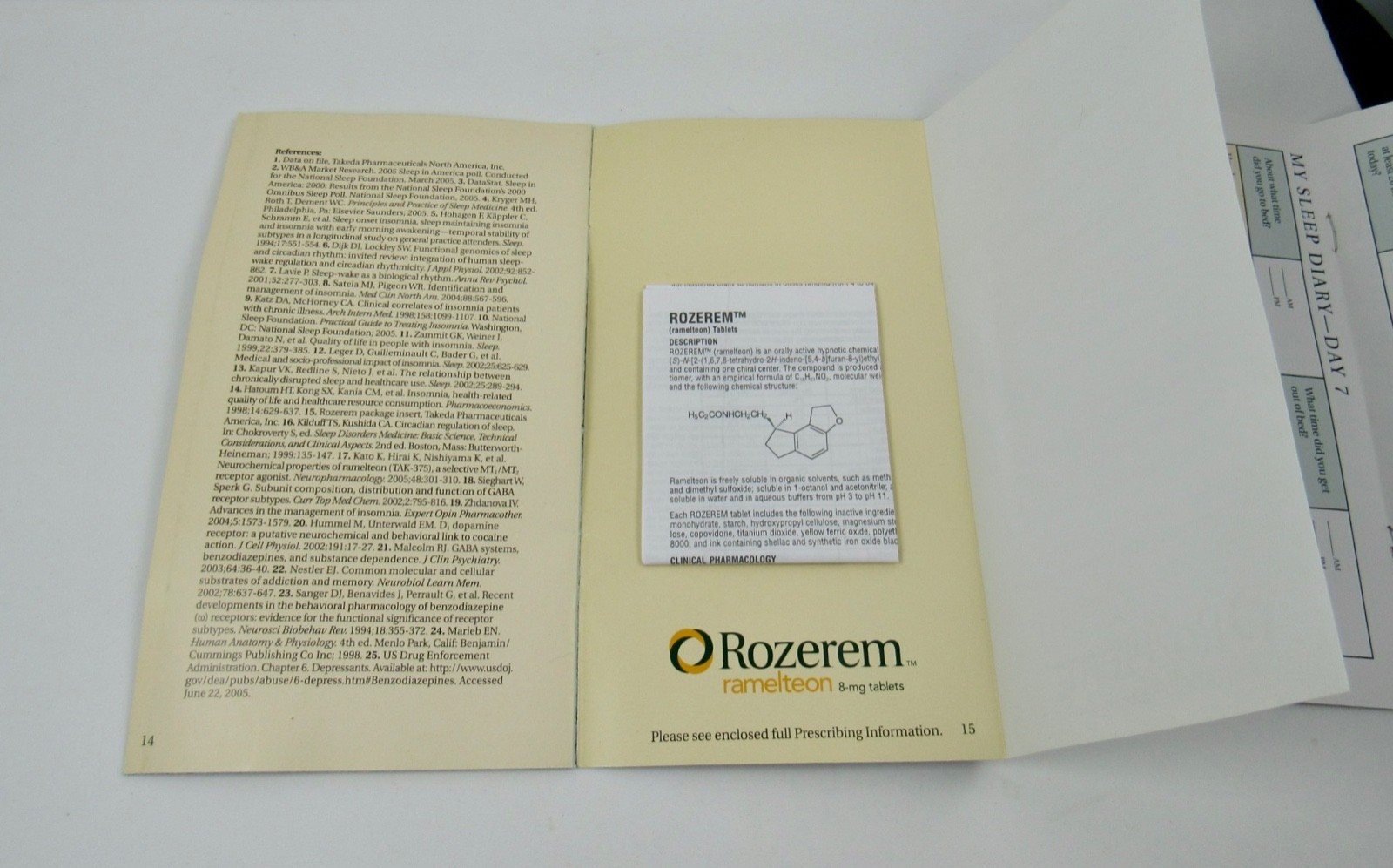 Rozerem 9 Pc Drug Rep Lot Pouch PENS Magnet Ear Plugs Sleep Diary Info Brochure
