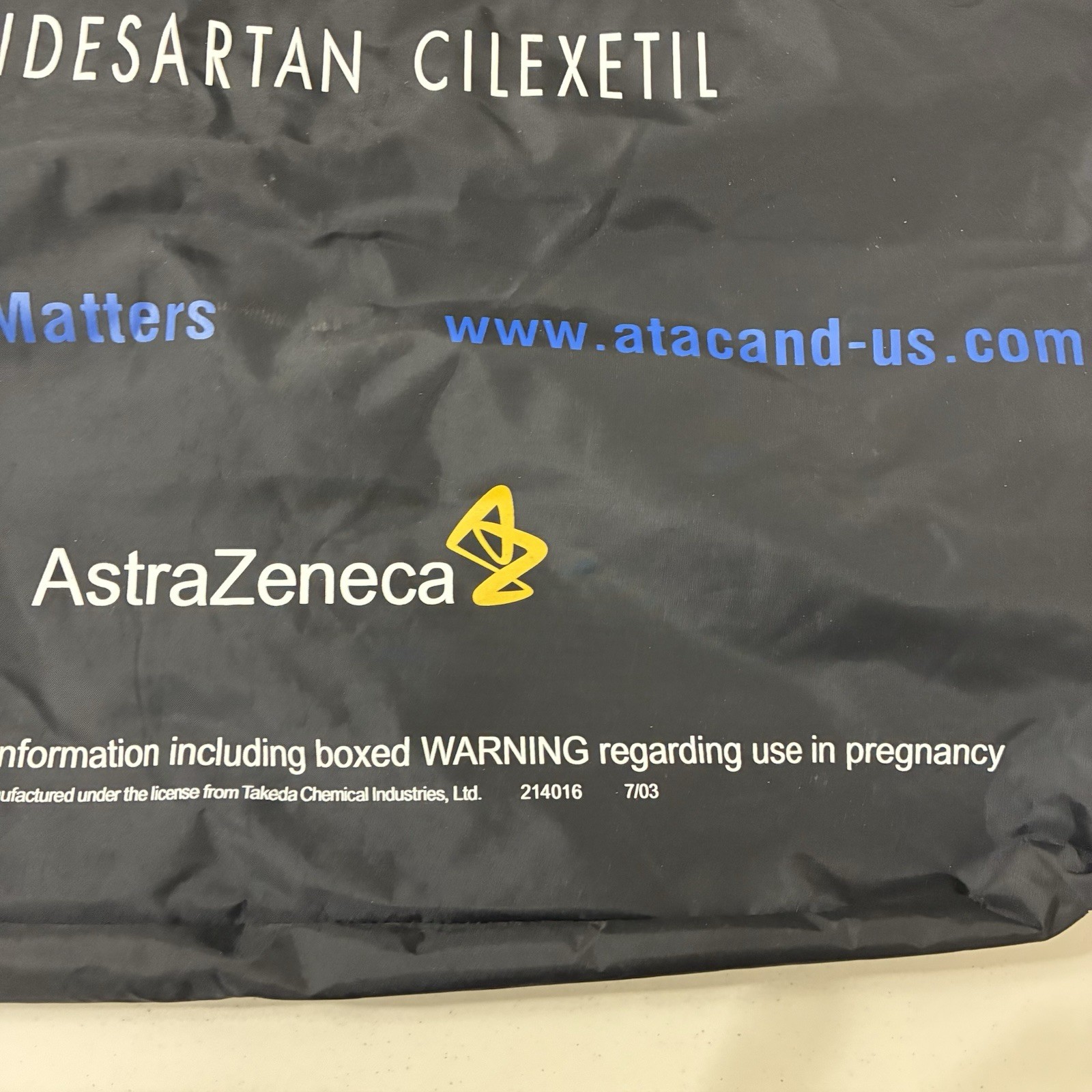 Astrazeneca Atacand Candesartan Cilexetil Drug Rep Merch Zippered Black Bag