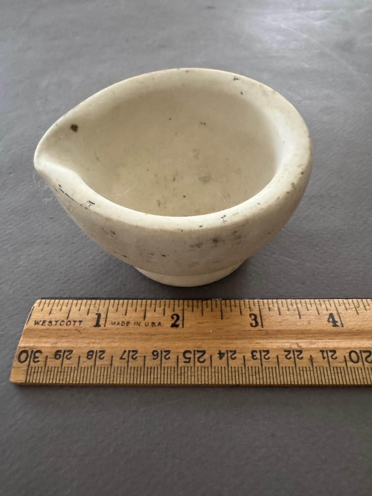 WARRANTED ACID-PROOF UNGLAZED WHITE CERAMIC MORTAR MADE IN ENGLAND VTG