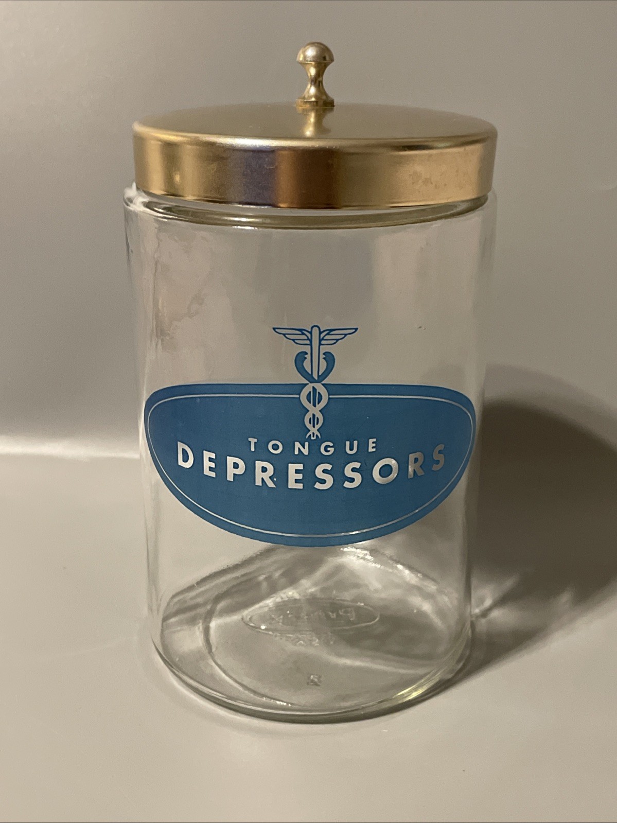 Profex Depressors Vintage Apothecary Glass Jar 1950s 1960s MCM Stainless Lid