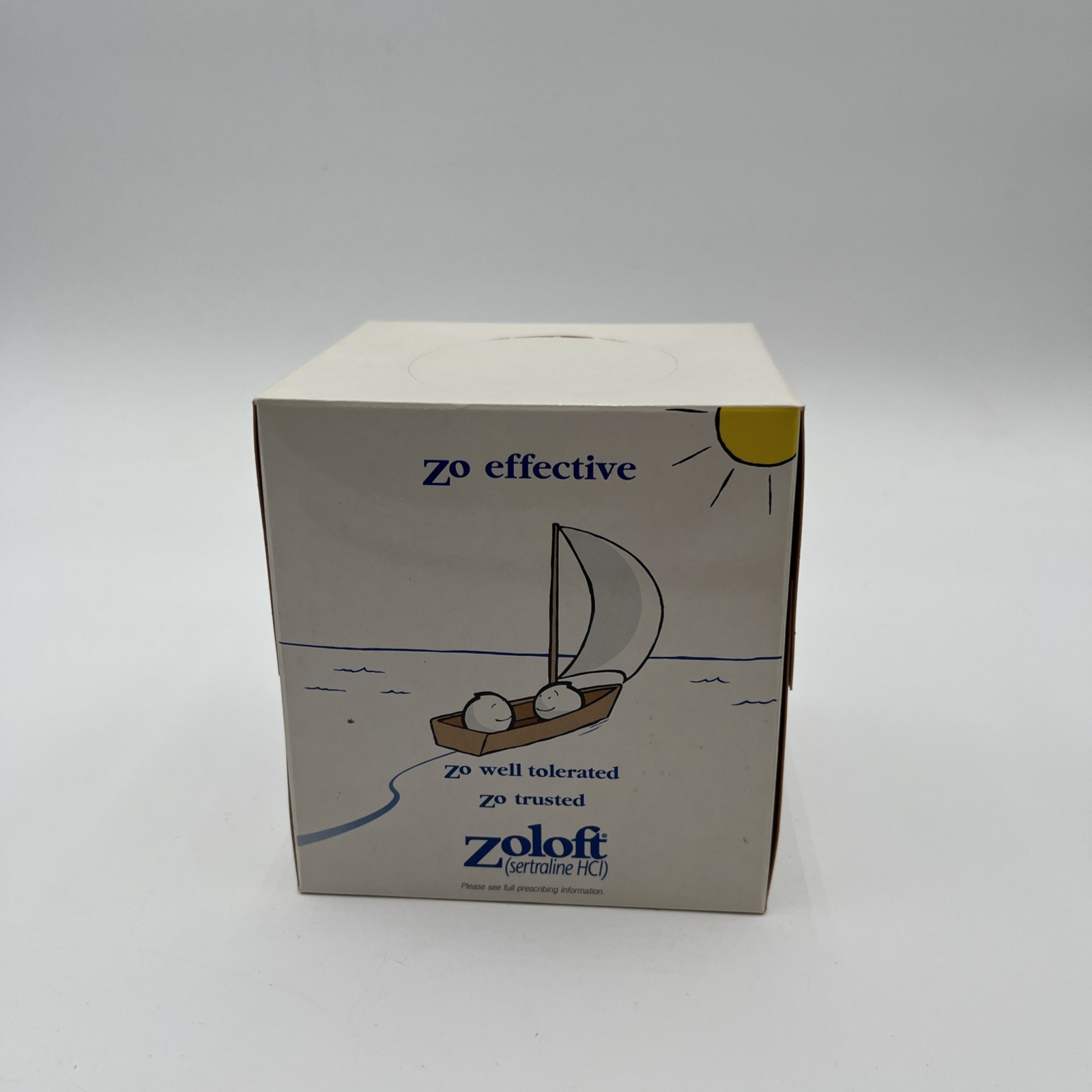Rare Zoloft Tissue Box Pharmaceutical Drug Rep Promotional Swag Pfizer