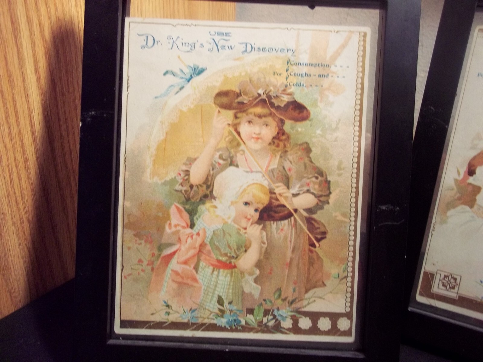 DR KINGS NEW DISCOVERY AD PRINTS 2 SIDED ALSO WITH VTG GLASS BOTTLE #1479