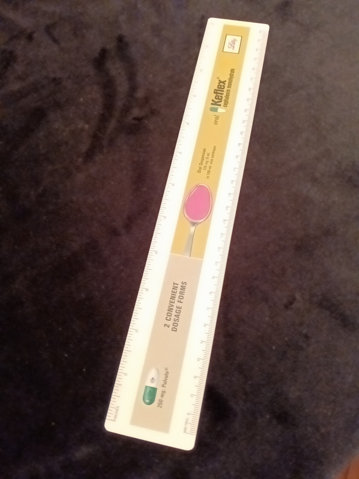 Vintage 1971 Drug Rep KEFLEX RULER Lilly Cephalexin Monohydrate RARE 12″ / 30cm