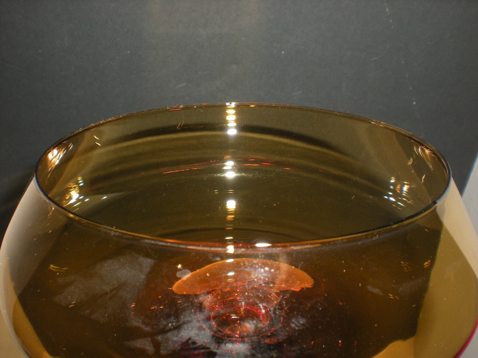 12″ Amber Apothecary Jar Empoli Italian Canister Circus Tent Lid Vtg Hand Blown
