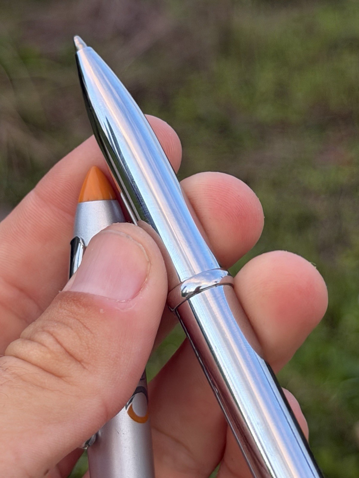 Vintage Pharma Rep Invega Silver Heavy Pen With Flashlight