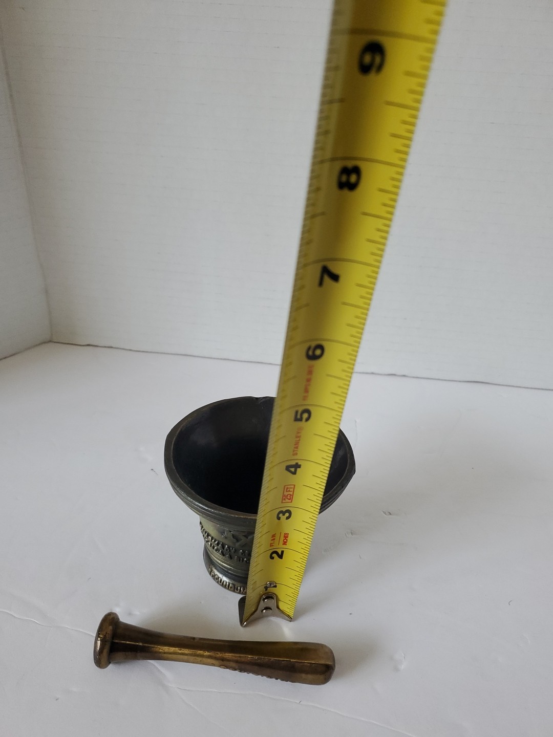 Vintage 1976 Bicentennial Celebration Brass Mortar & Pestle Rx Pharmacy