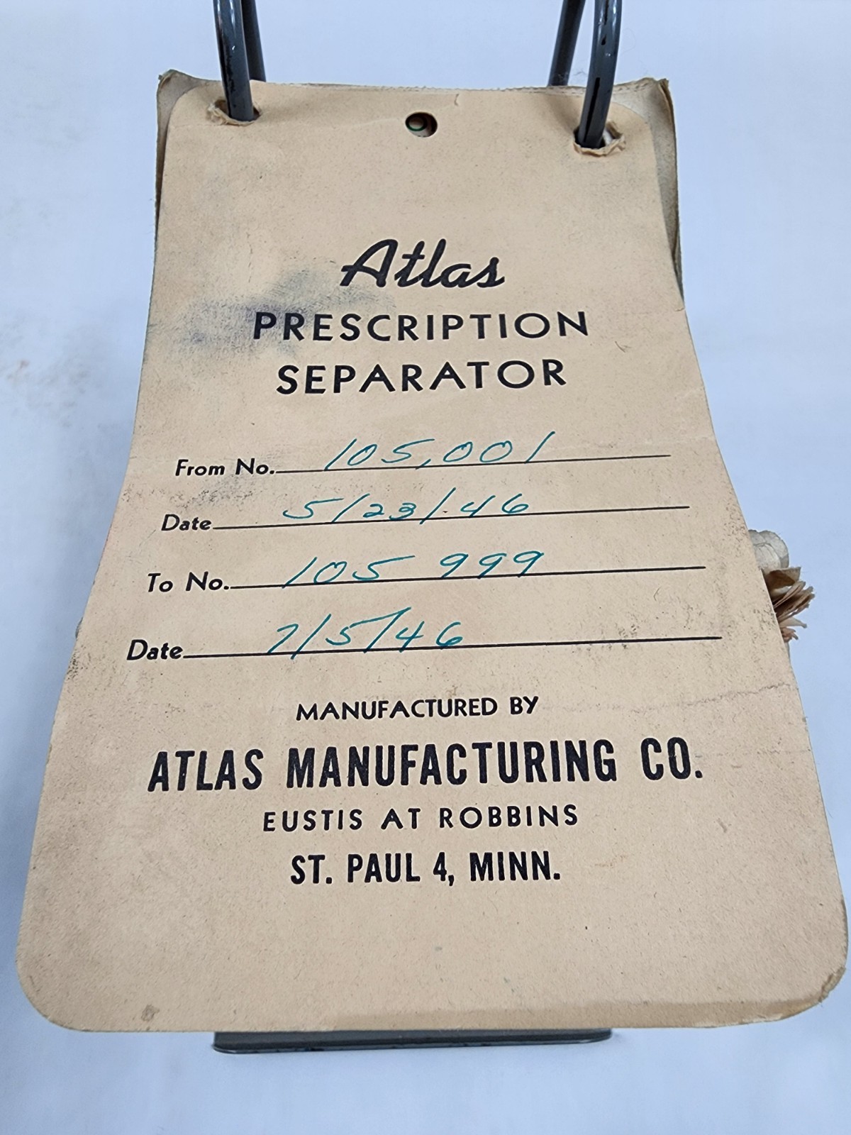 Prescription Atlas Rx Pad Paper Apothecary Druggist Pharmacy Medicine 1946