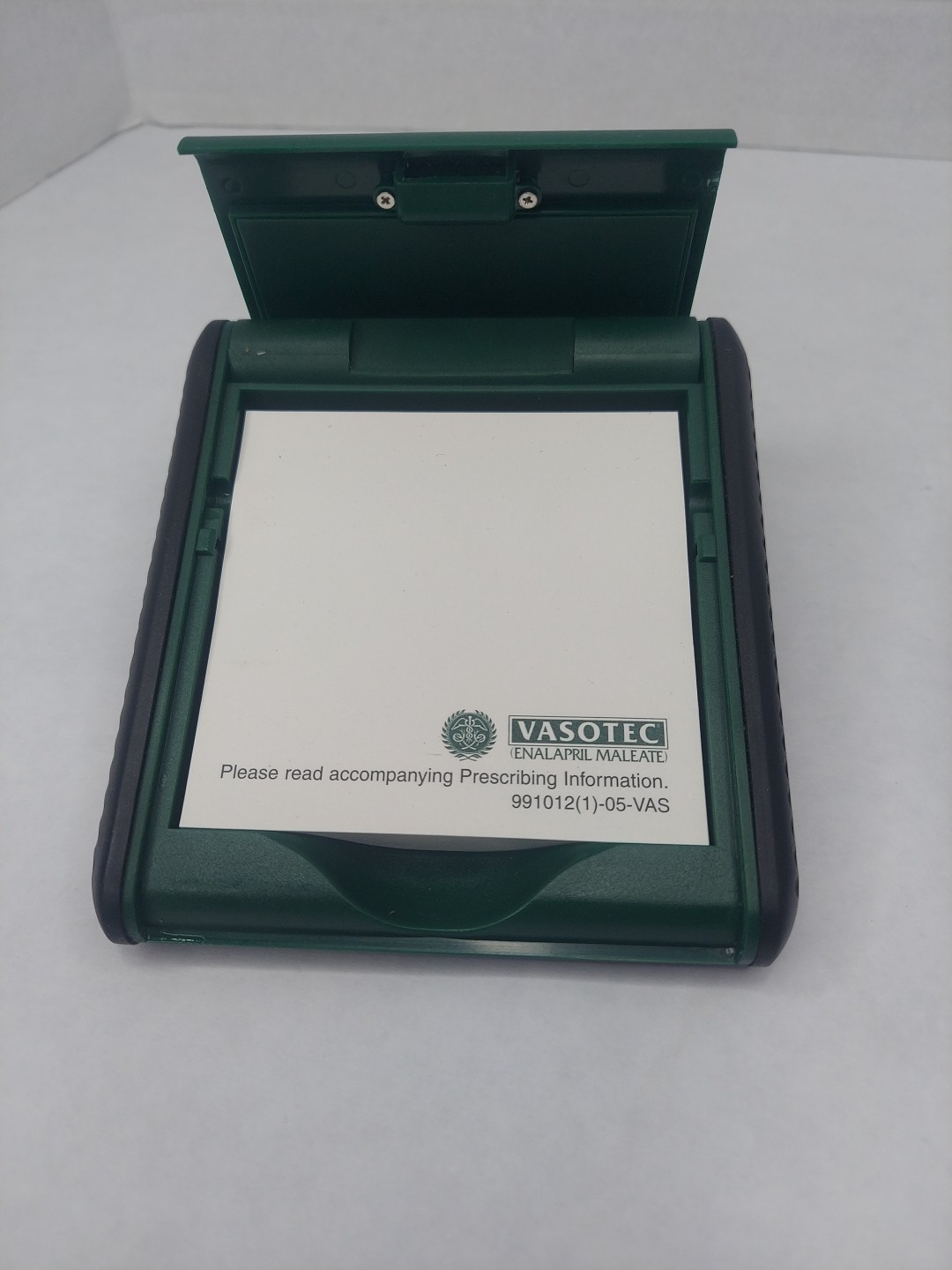 Vasotec Green Post-It Notepad Holder Pharmaceutical Drug Rep Promo Advertisement