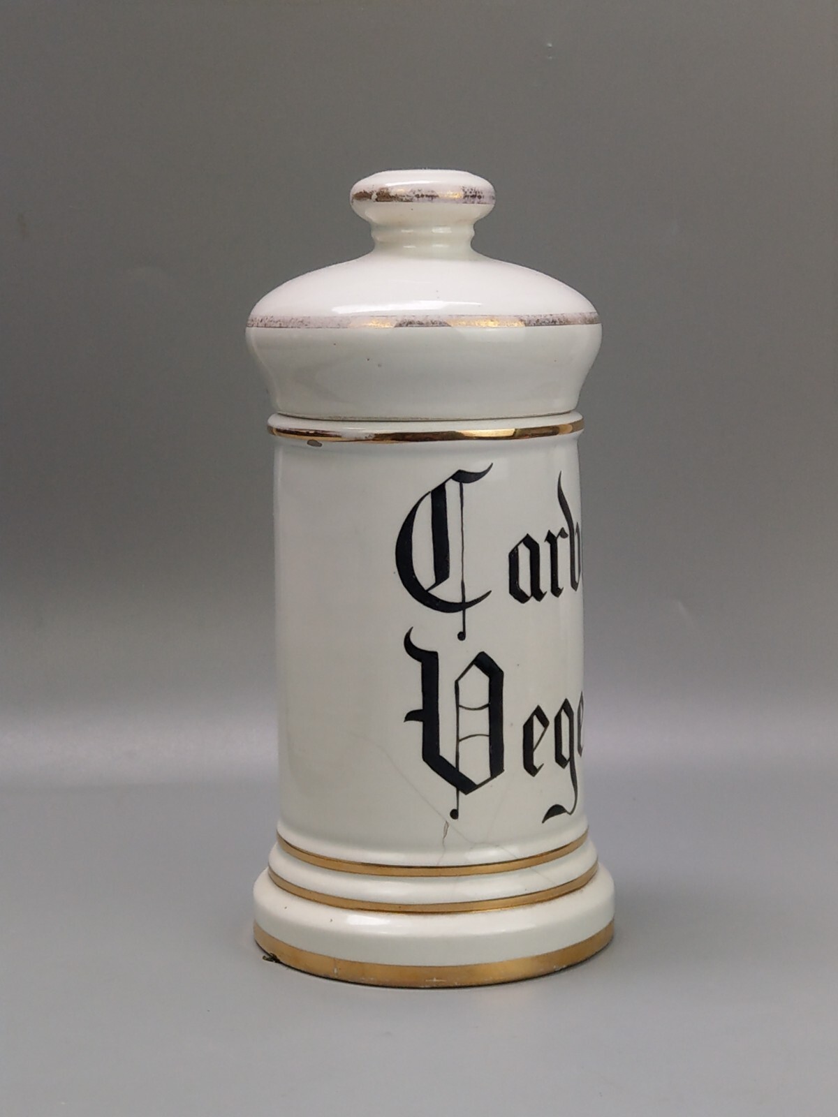 Antique Ceramic Apothecary Chemist Storage Jar Carbon Vegetal