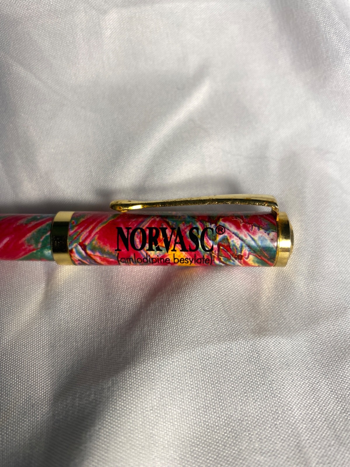 Colorful Swirl Norvasc Metal Pen Drug Rep Pharmaceutical Promo Advertising