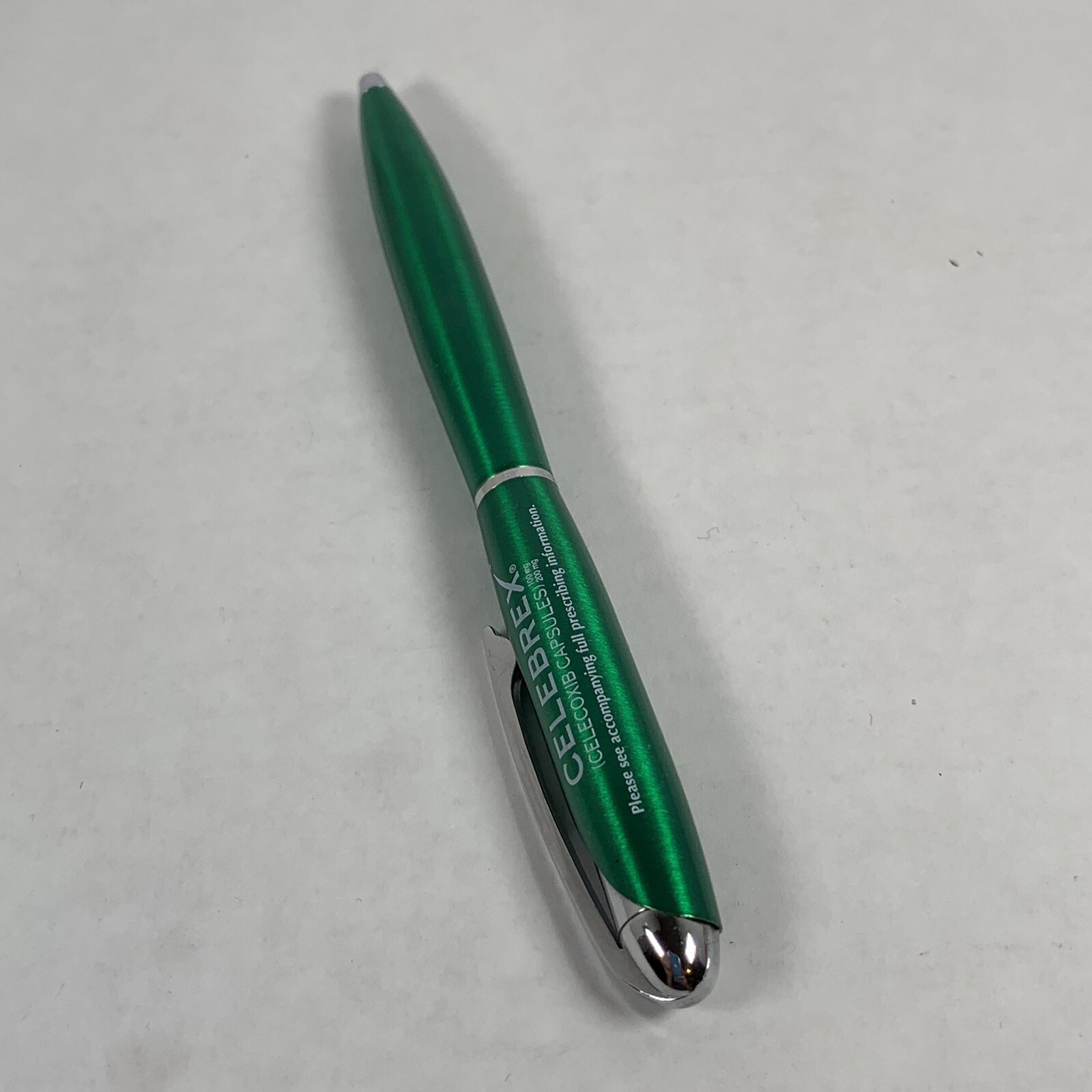 Celebrex Metal Pen Vintage Pharmaceutical Green Twist Works Original Owner Nice