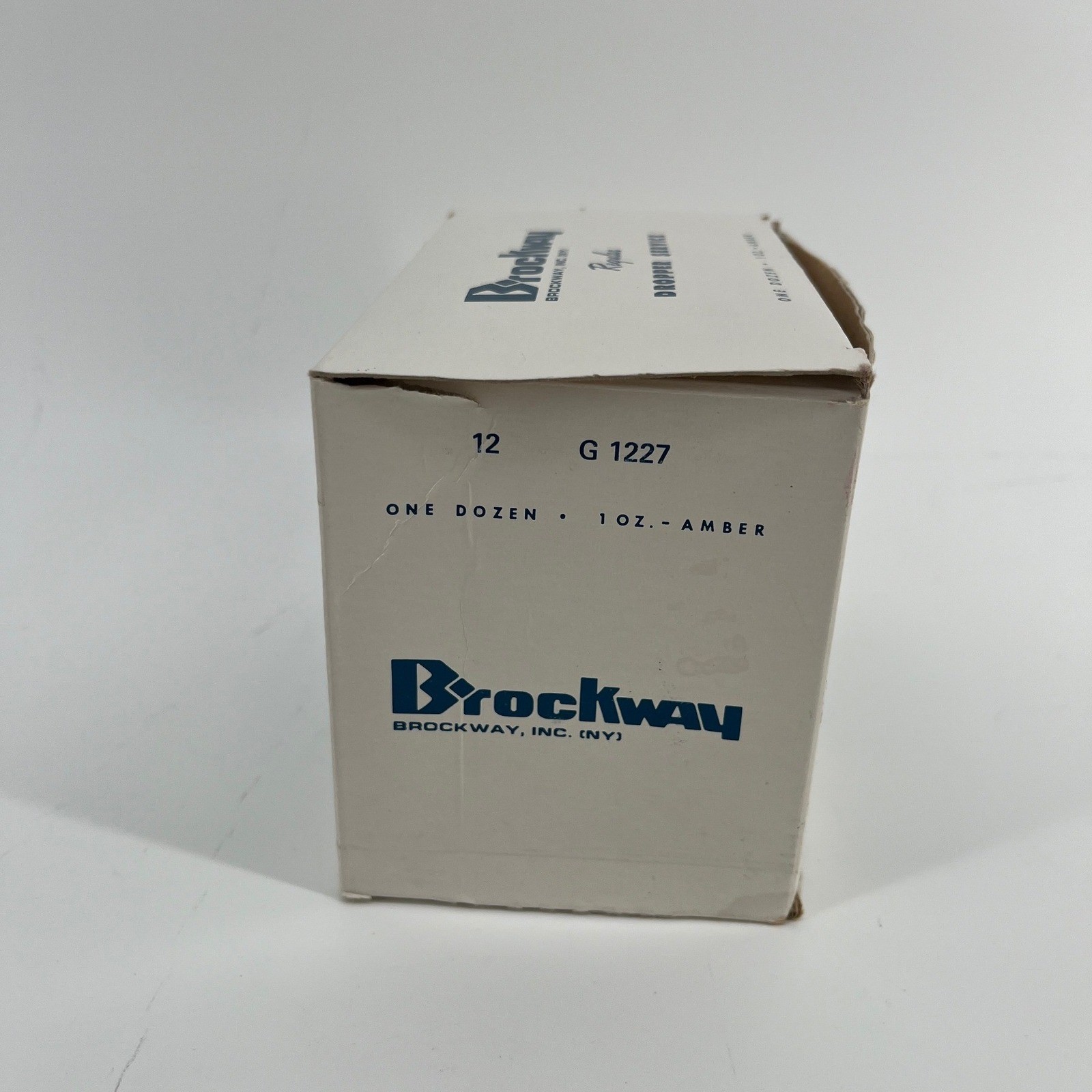 Brockway Dropper Service Amber Glass Bottles 1oz 12 Pack Vintage
