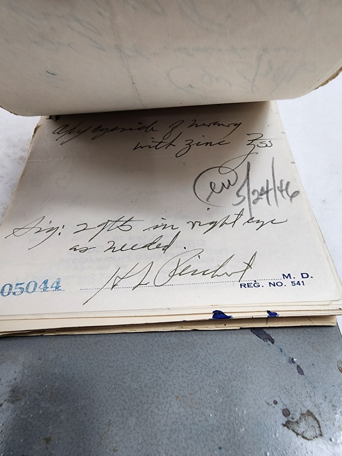 Prescription Atlas Rx Pad Paper Apothecary Druggist Pharmacy Medicine 1946