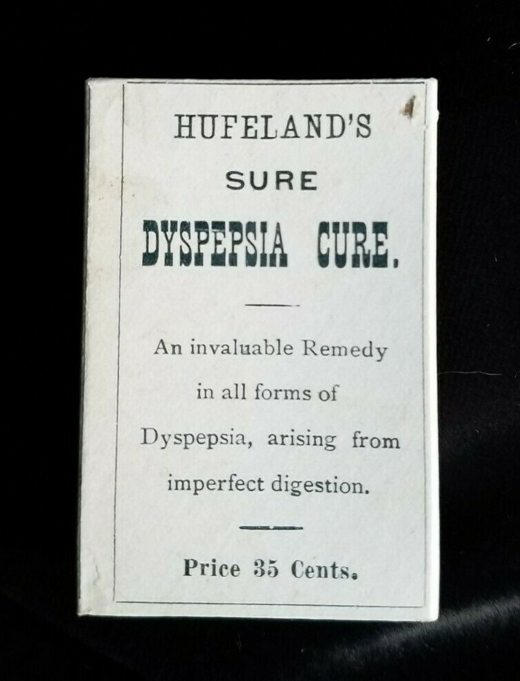 Old Medicine Box Hufeland’s Sure Dyspepsia Cure Graeber & Potter Meriden CT