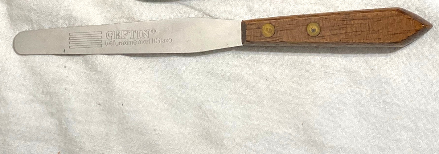 Vntg Ceftin Advertising Promo Pharmaceutical Pill Rx Spatula wood handle 1 pc