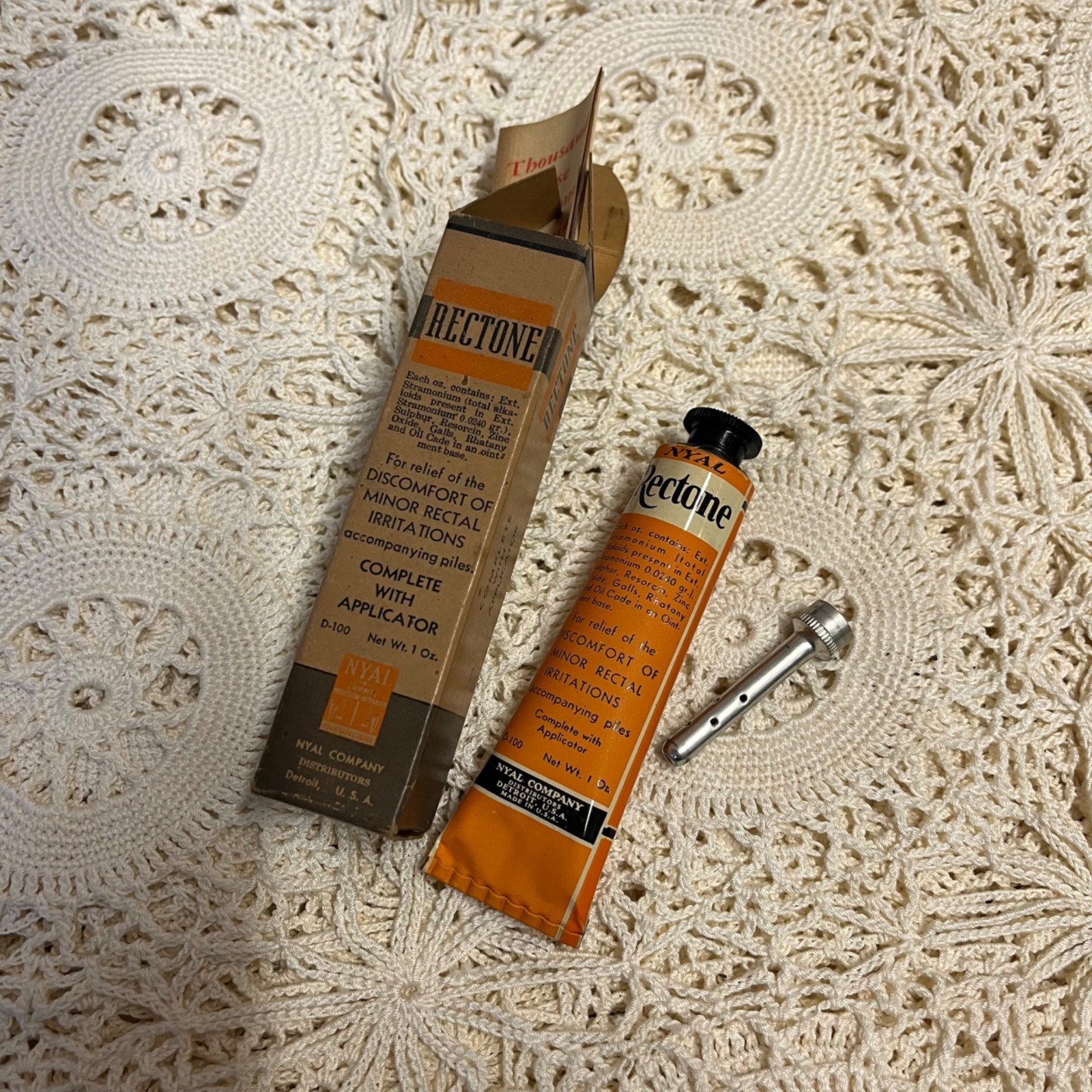 Vintage Nyal Rectone w/ Applicator Medicine Pharmacy NOS Box Detroit MI