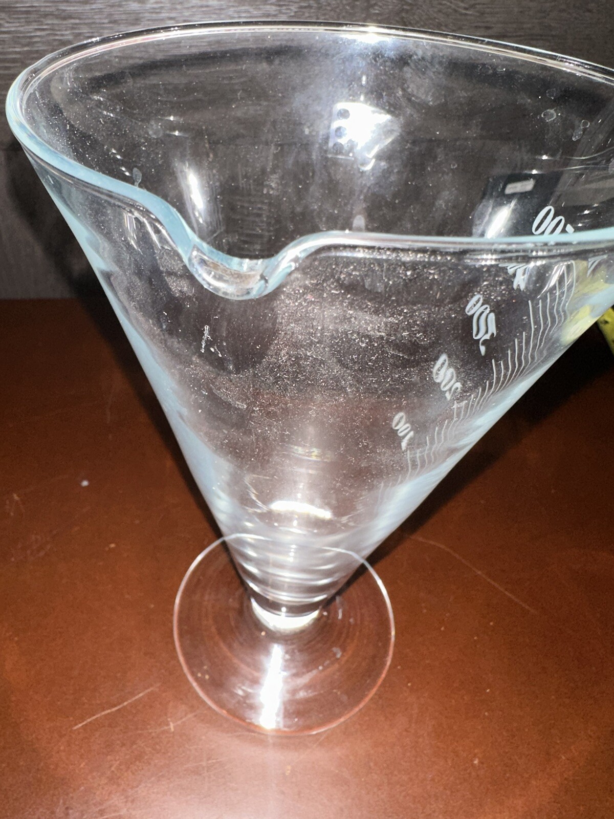 Antique Victorian Apothecary Measuring Glass with Etched Measurements (ml)