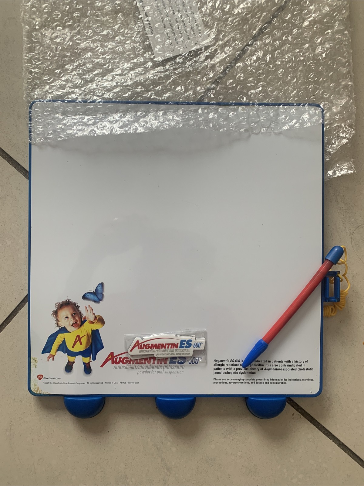 Magnetic White Board Augmentin Pharmaceutical Promotional New With Message Clips