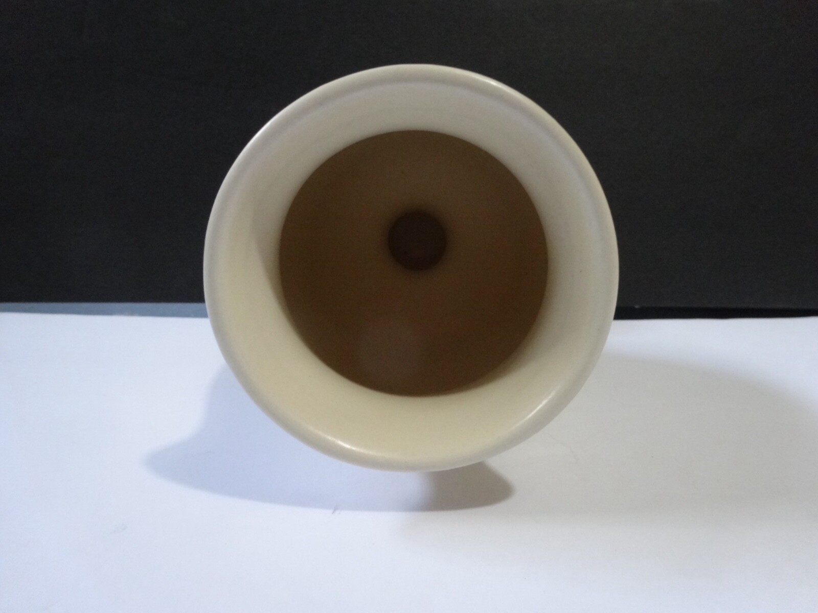 ASP 2005 Ceramic Apothecary Jar / Vase 6”T. 3.25”W Cream w/ Black accents