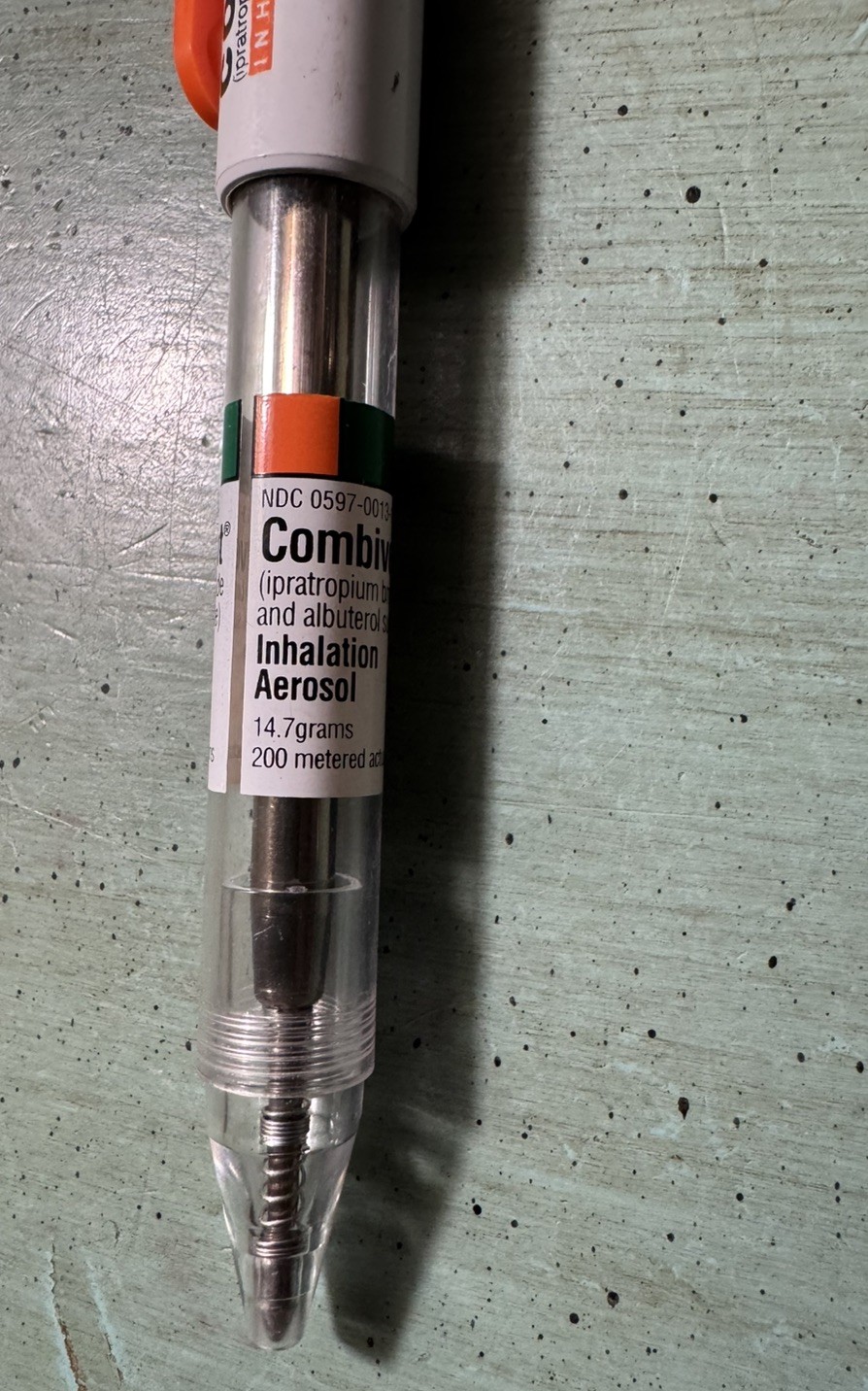 COMBIVENT PEN: Orange, Green, White, PlasticBall Point-Pharmaceutical Promo NEW