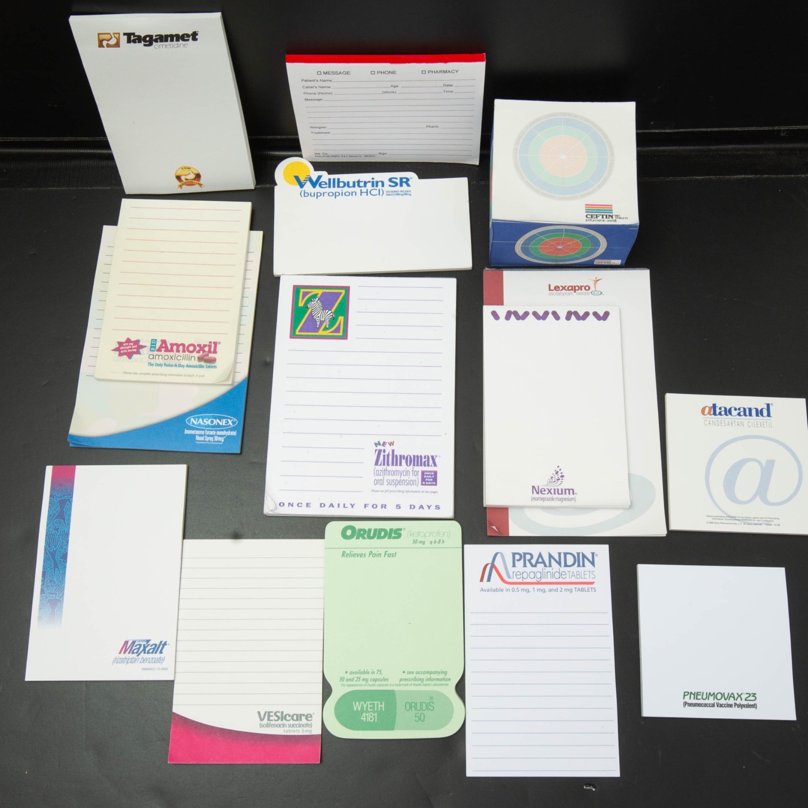 Pharmaceutical Drug Rep Partial Notepad Sticky Notes Stapler Message Pad Lot Vtg