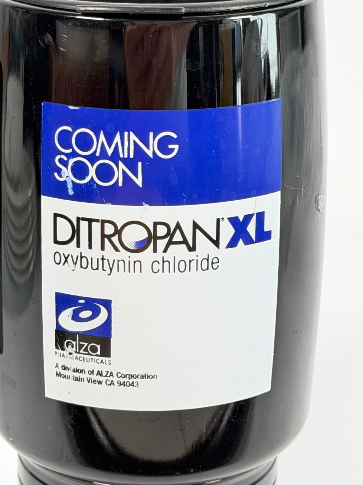 Vintage Ditropan XL Alza Drug Rep Promo Travel Mug Black USA 6.5″